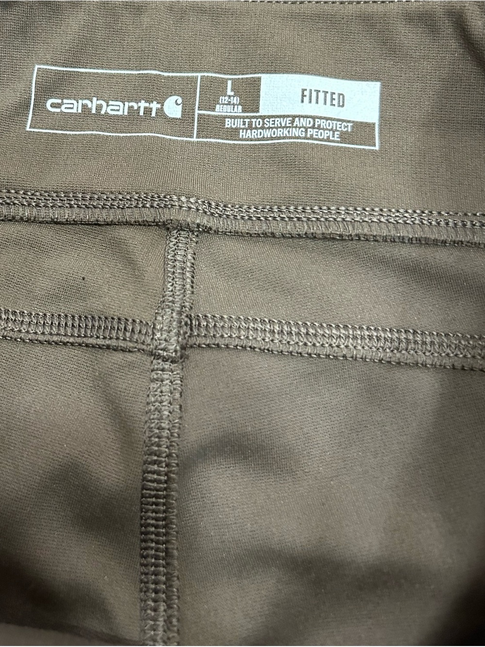 Carhartt Utility Leggings Size Large (12-14) Tarmac Olive Green Force Fitted - Picture 11 of 11